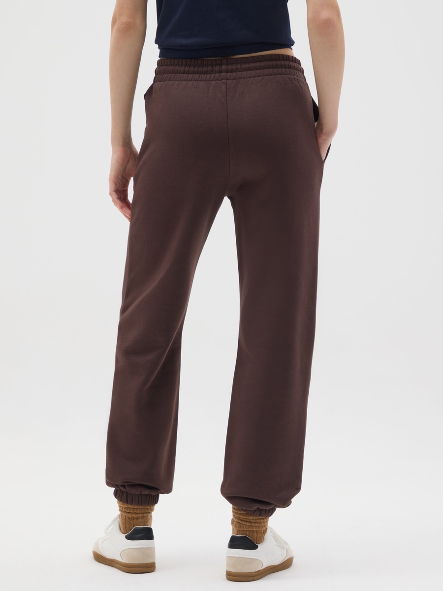 Women Brown Cotton Blend Trousers