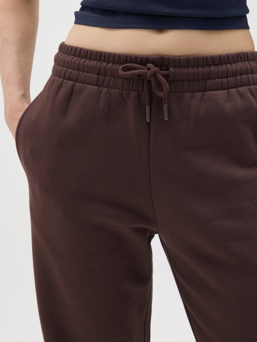 Women Brown Cotton Blend Trousers