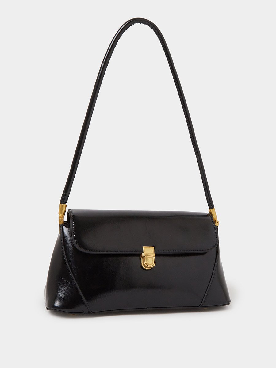 Flap Shoulder Bag with Push-Lock