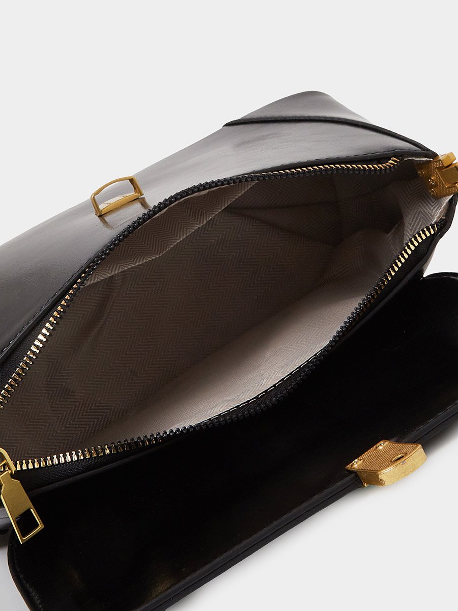 Flap Shoulder Bag with Push-Lock