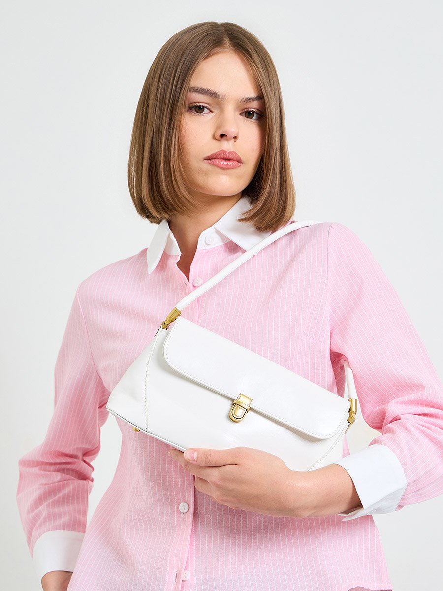 Flap Shoulder Bag with Push-Lock