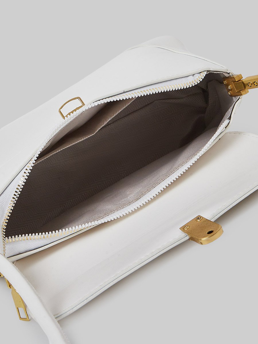 Flap Shoulder Bag with Push-Lock