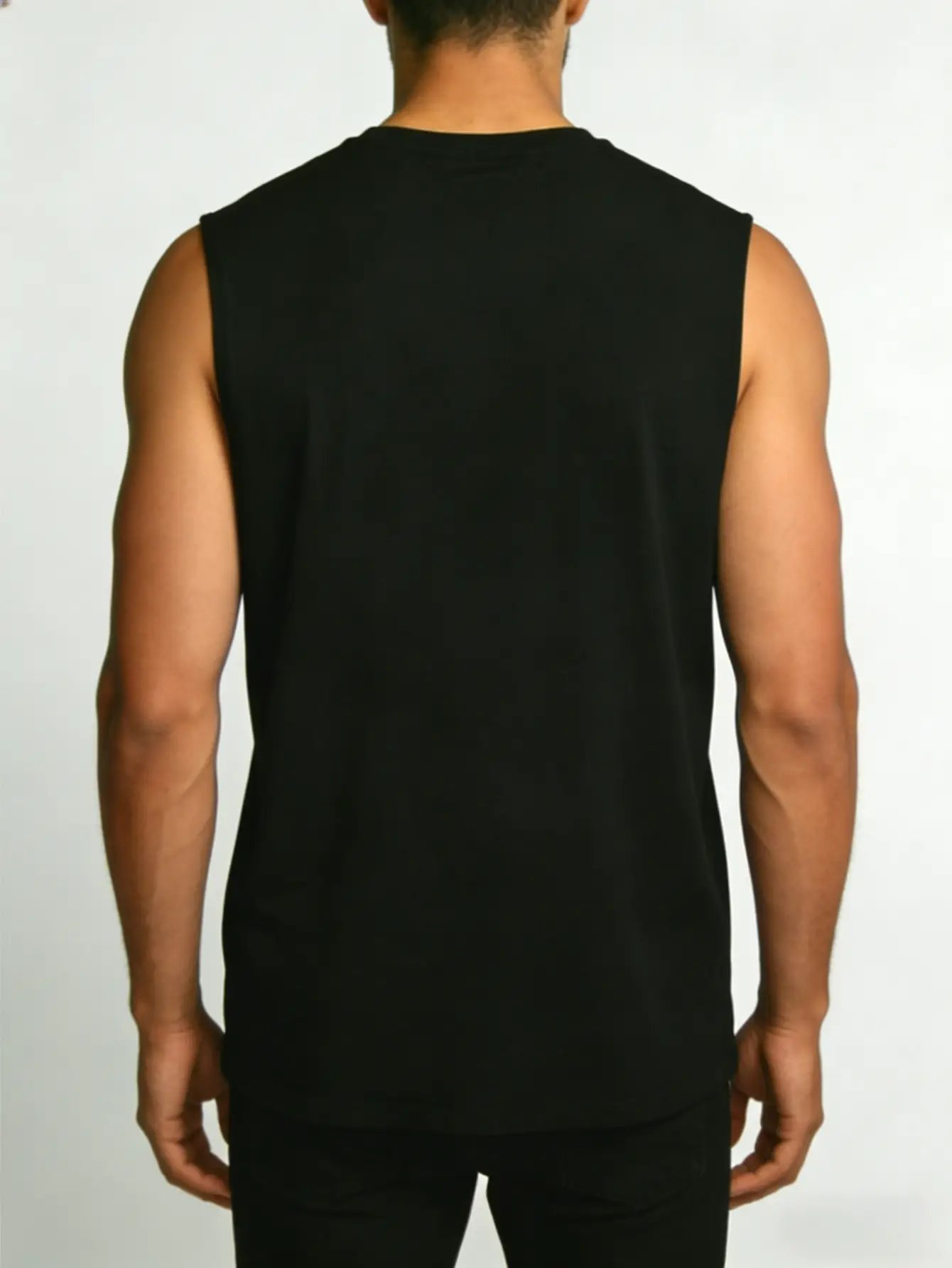 Men Black Graphic Print Tank