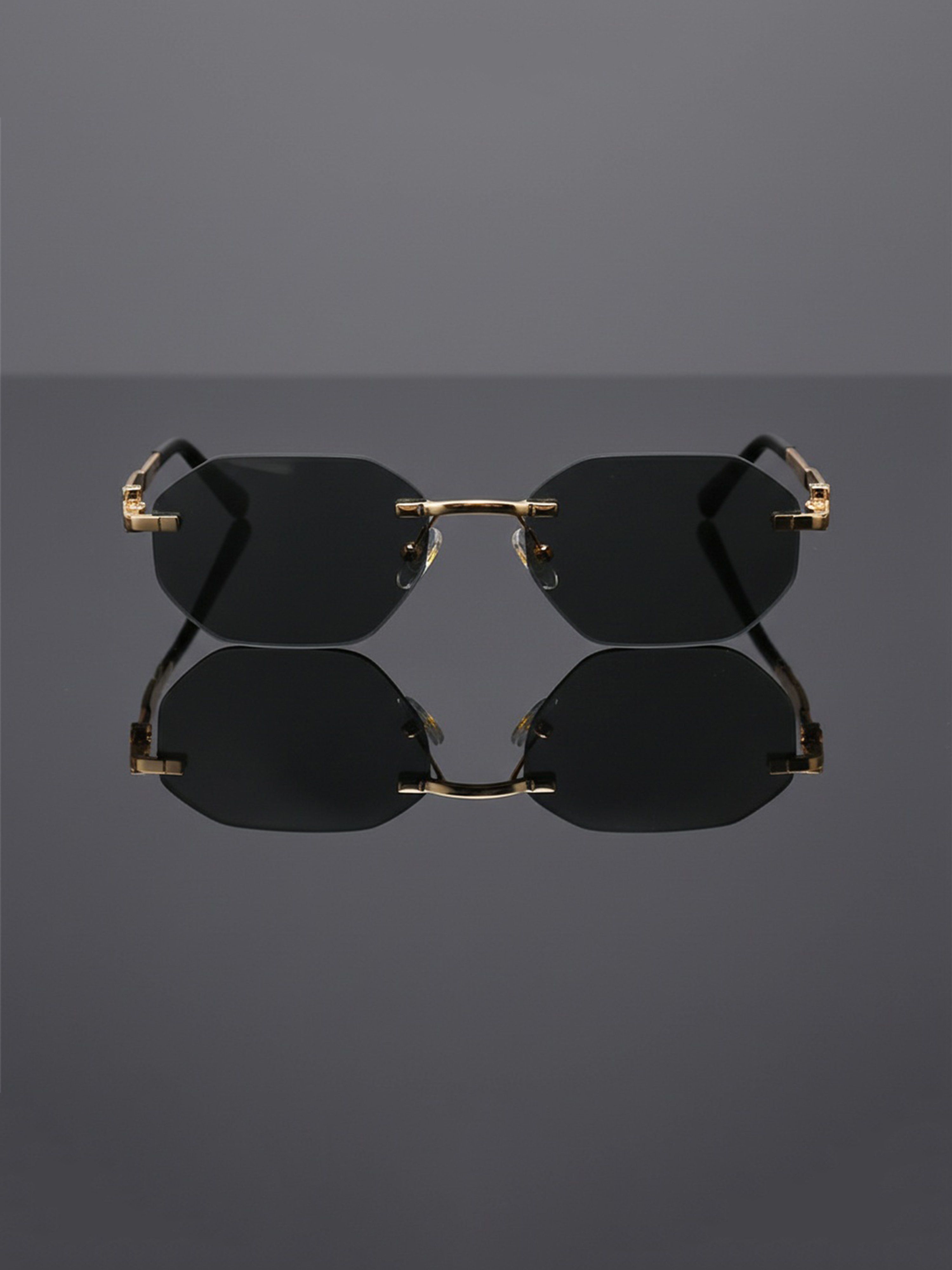 Rimless Octagon Sunglasses