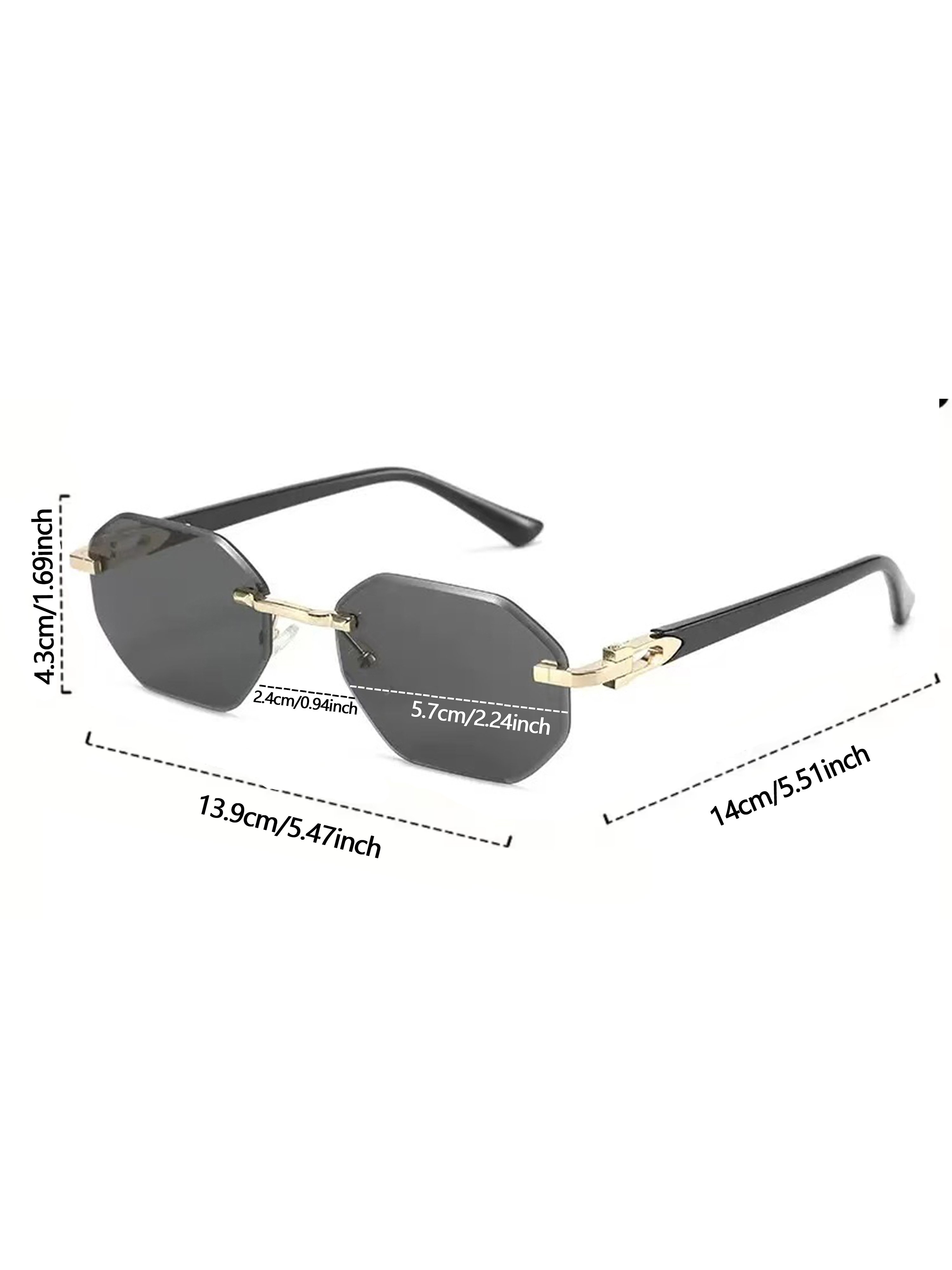 Rimless Octagon Sunglasses