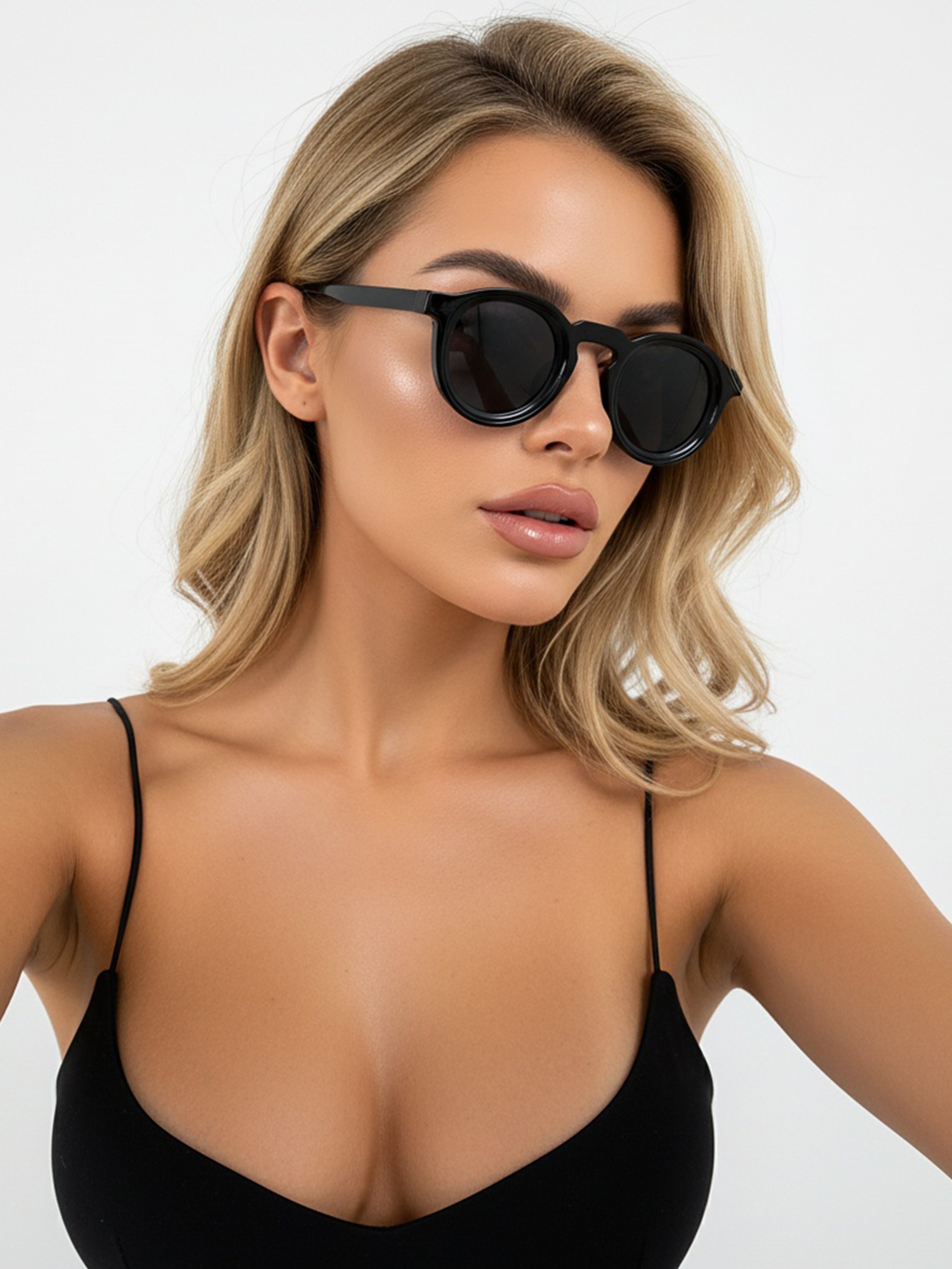 Retro Thick Round Sunglasses