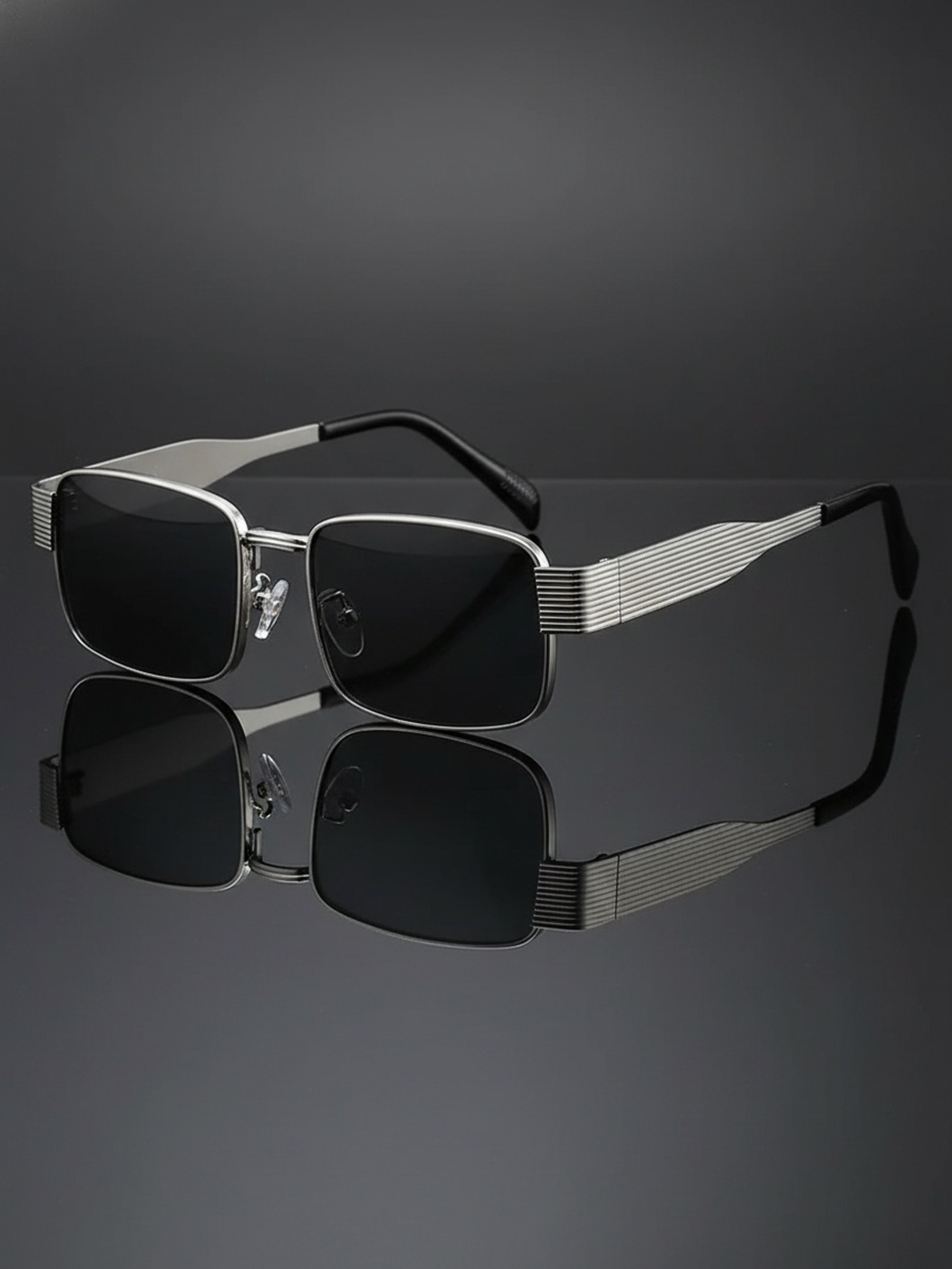Retro Rectangle Metal Sunglasses