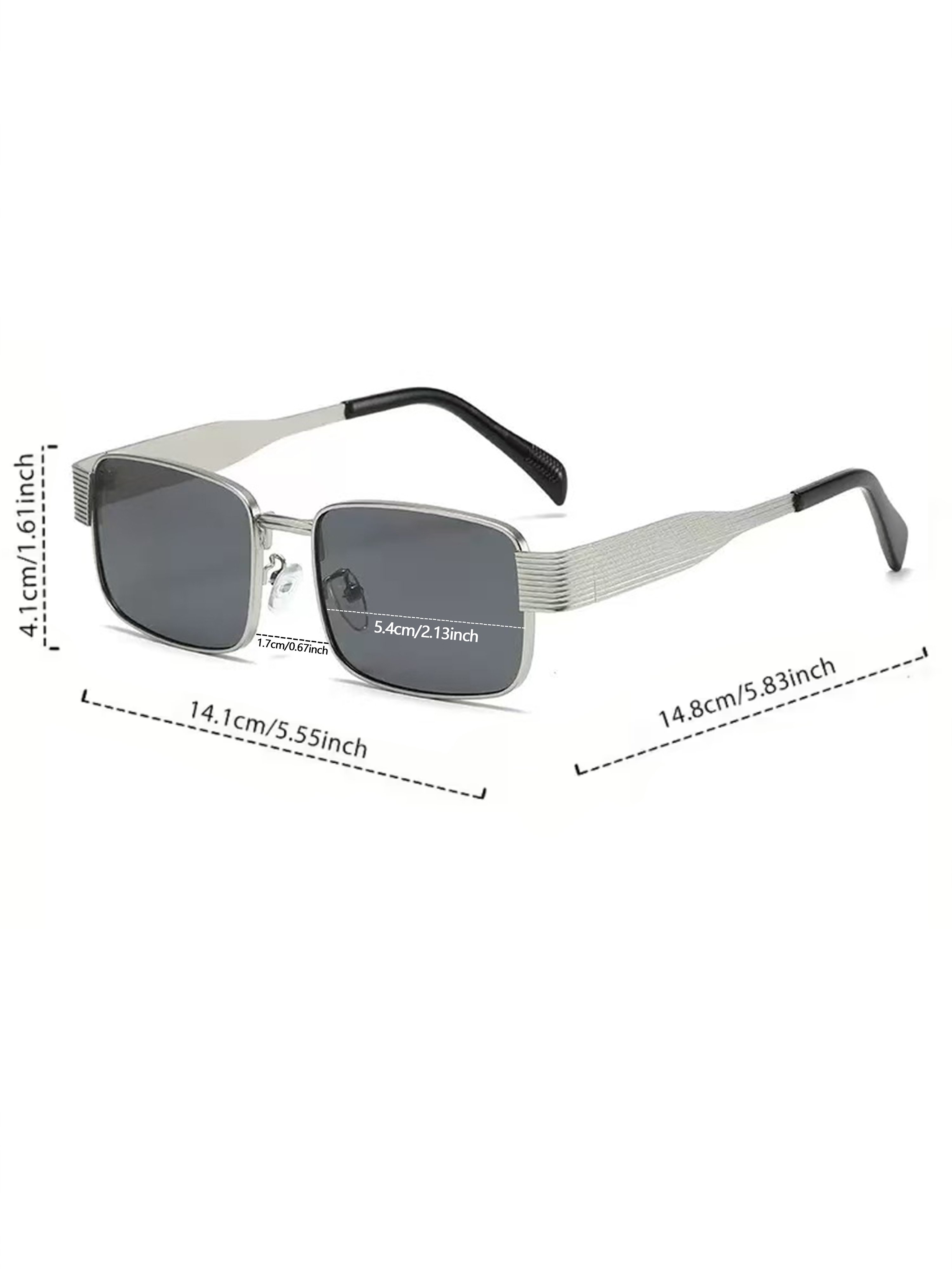Retro Rectangle Metal Sunglasses