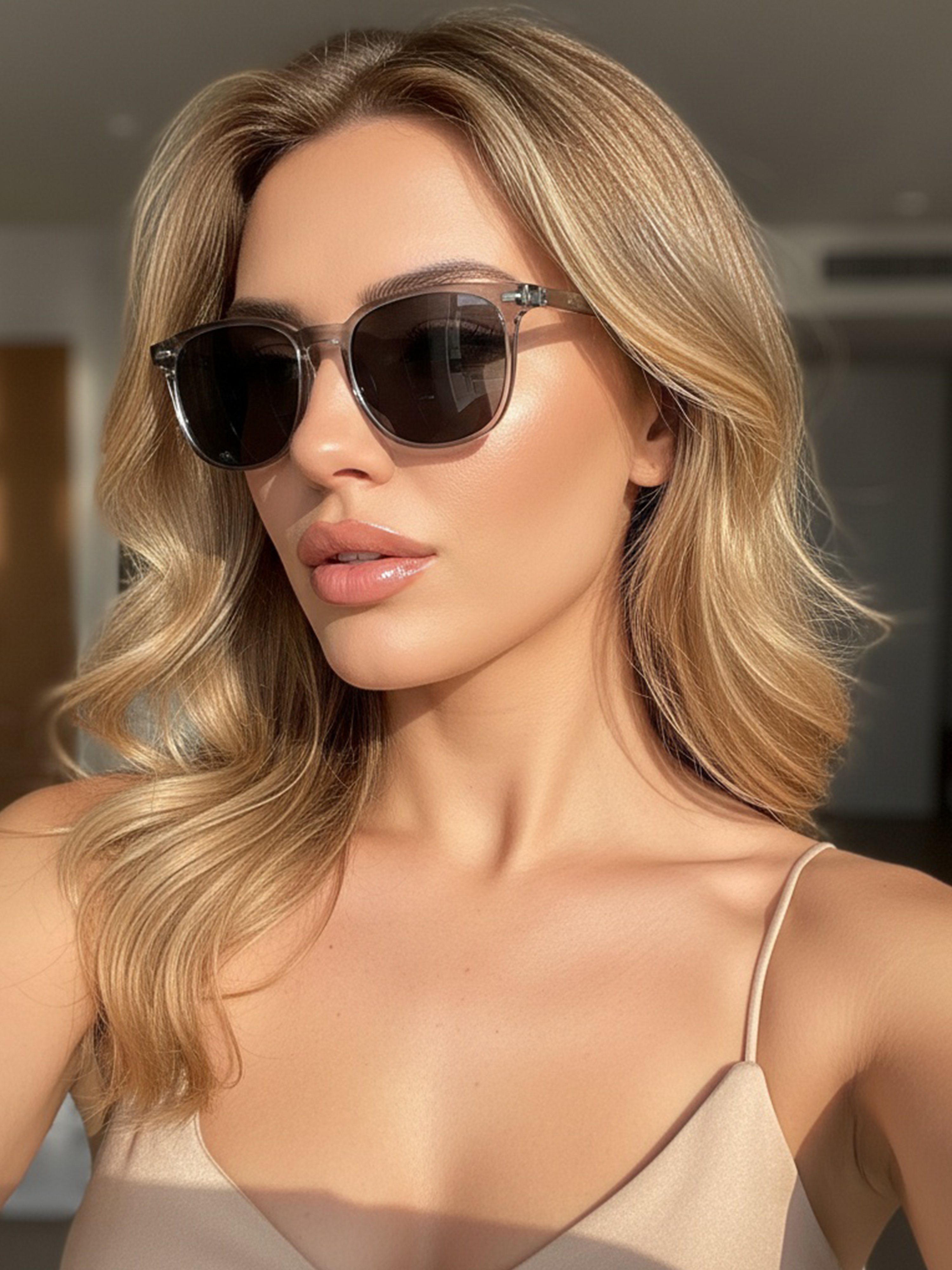 نظارة شمسية مربعة ريترو
