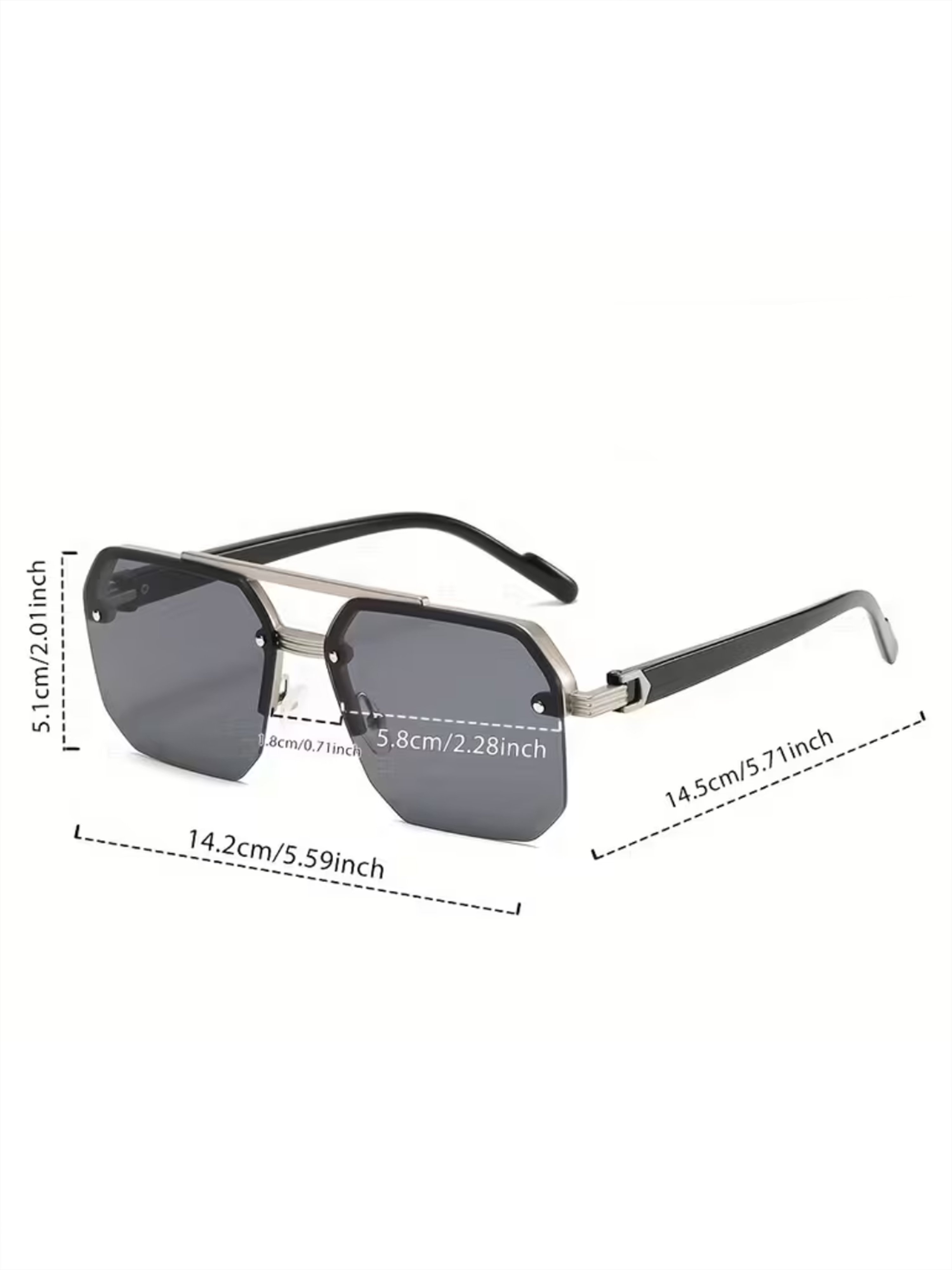Pack of 2 - Double Bridge Aviator Sunglasses