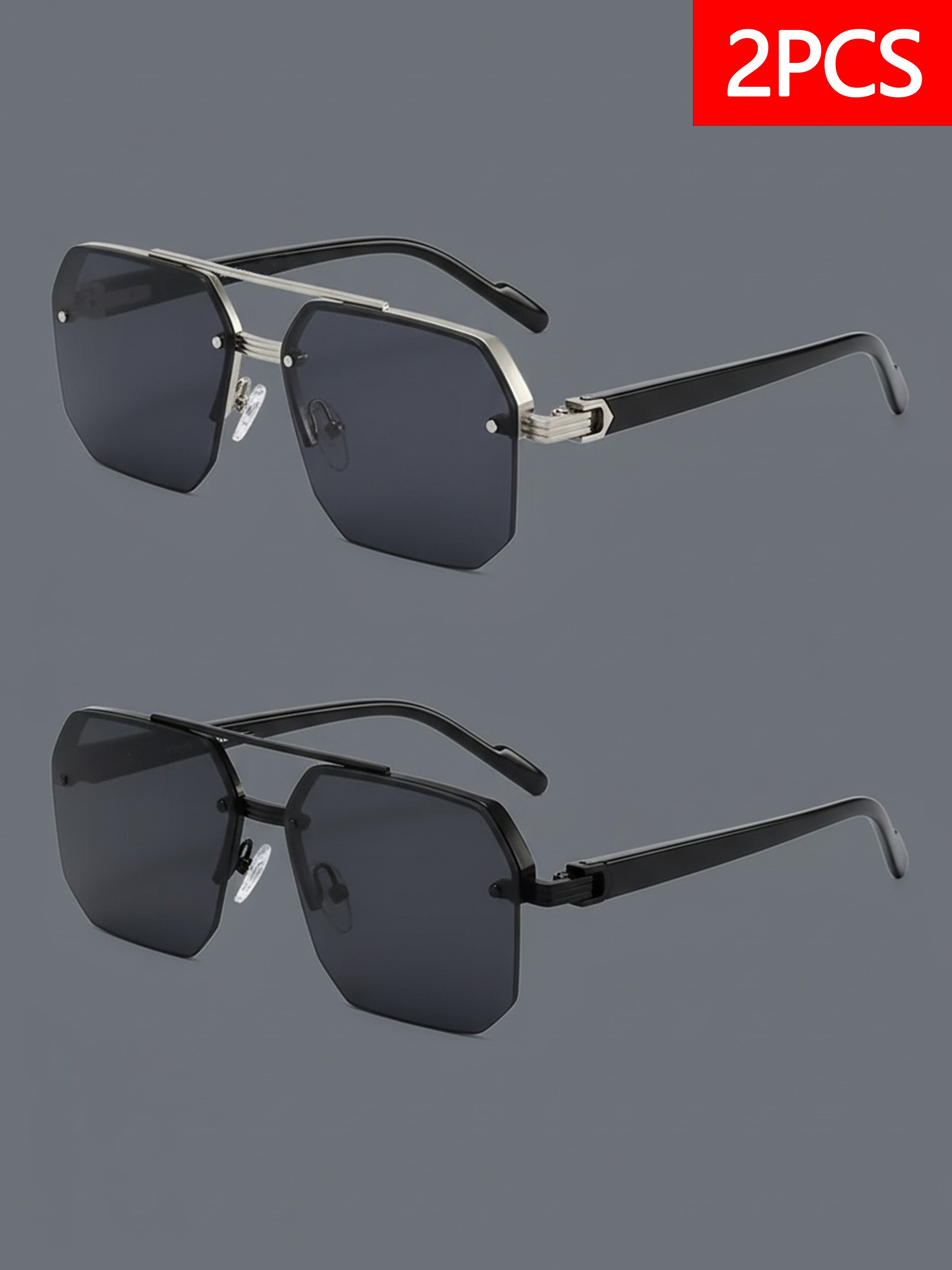 Pack of 2 - Double Bridge Aviator Sunglasses