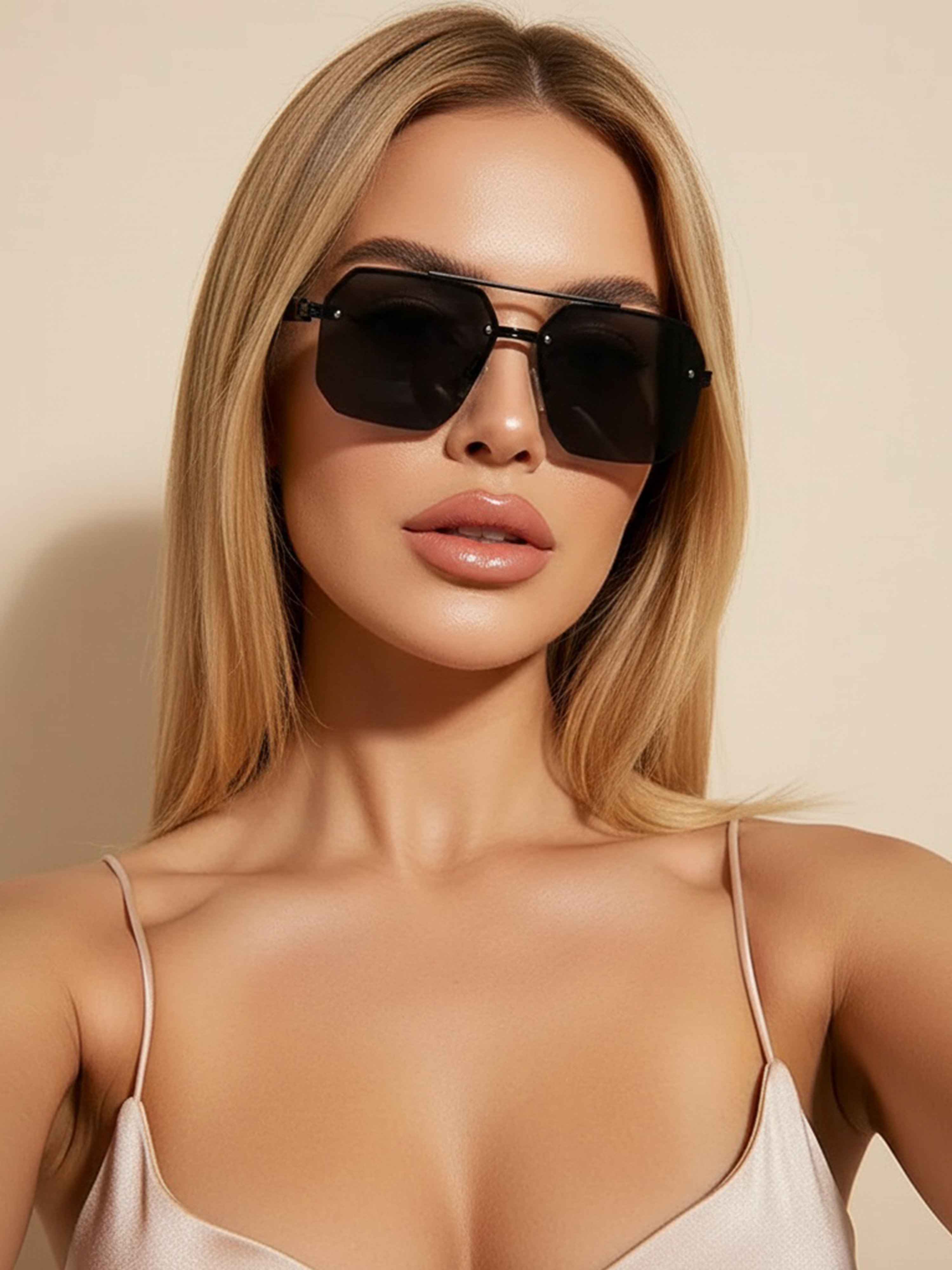 Pack of 2 - Double Bridge Aviator Sunglasses