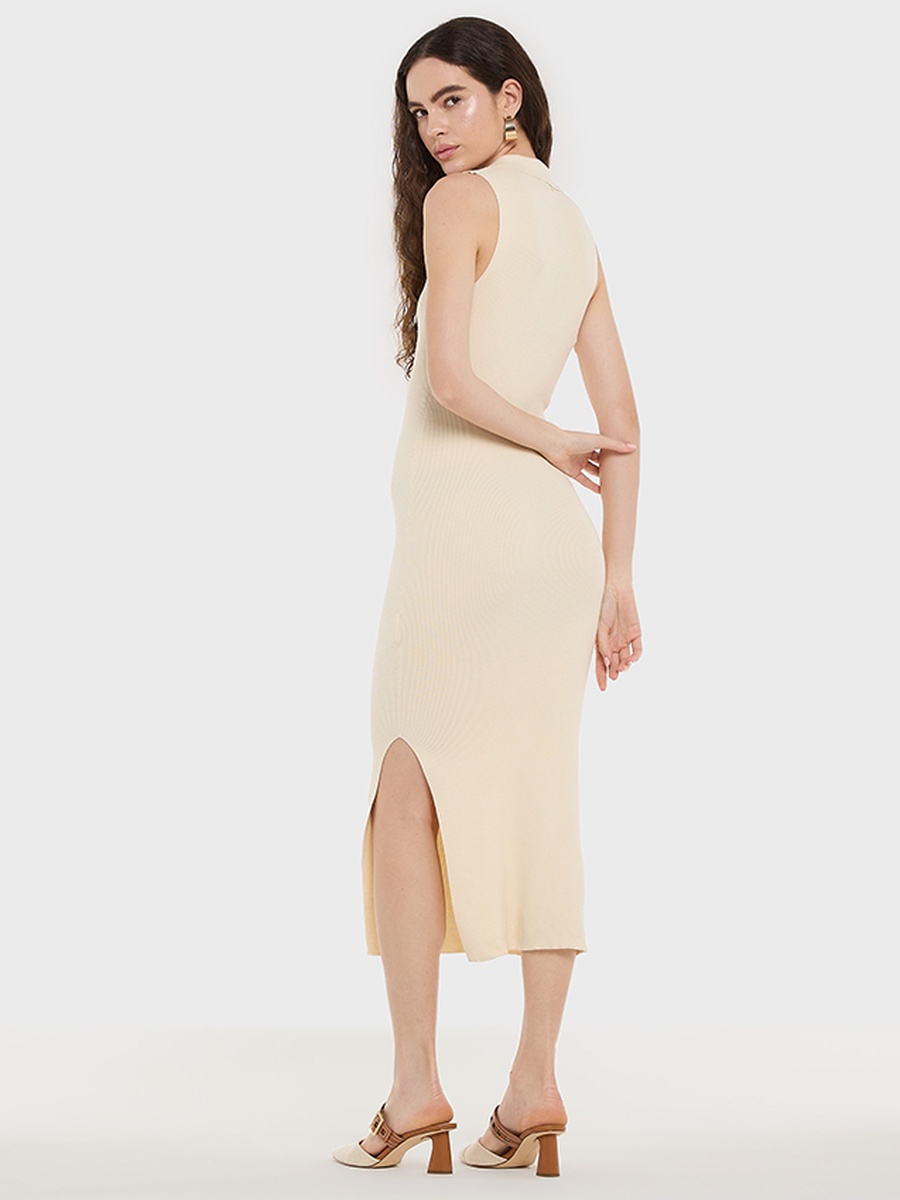 Sleeveless Flat Knit Midi Dress