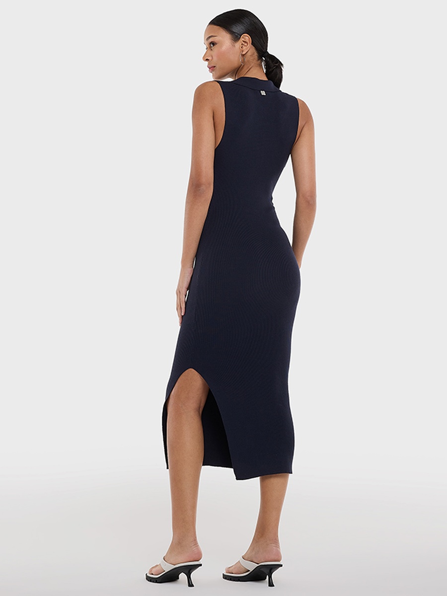 Sleeveless Flat Knit Midi Dress