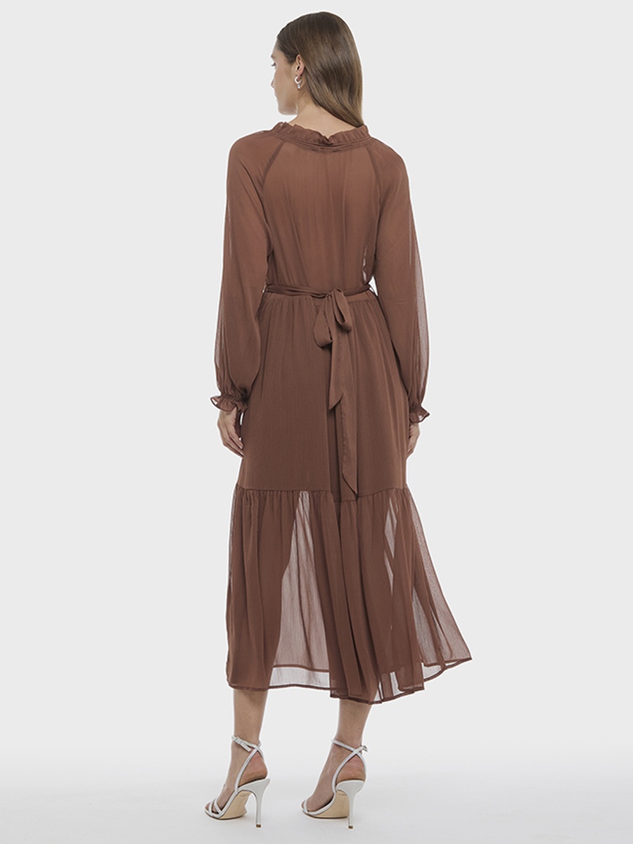 Embroidered A-Line Midi Dress