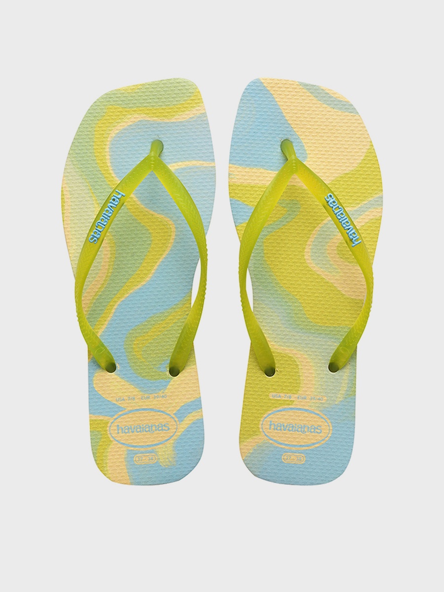 Slim Square Jelly Flip Flops