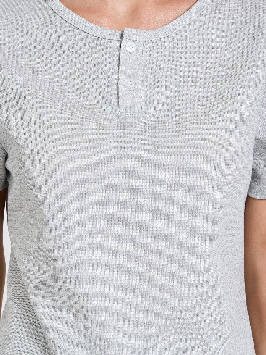 Grey Solid T-Shirt and Checked Pyjama Set