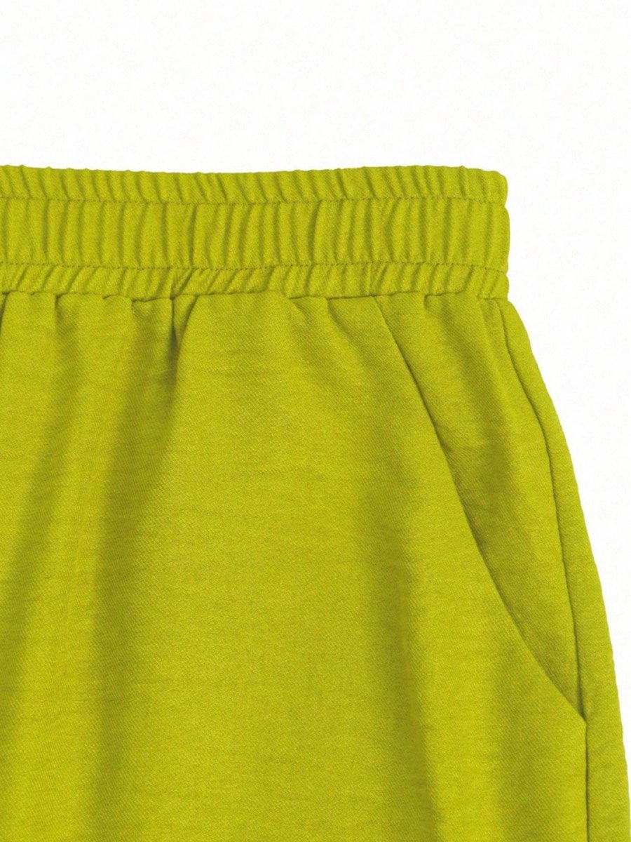 Green V Neck Top and Shorts Co-Ord Set