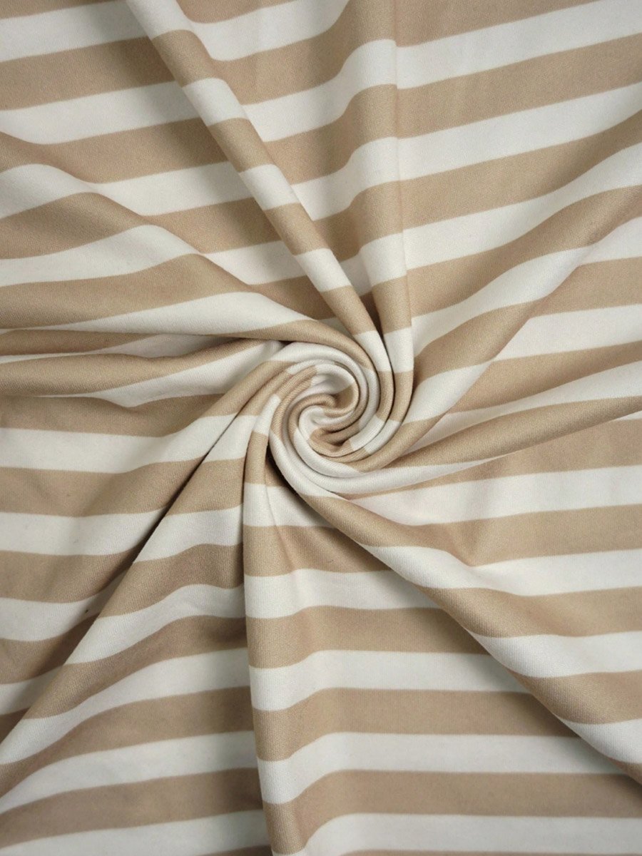 Beige Striped Oversized T-Shirt and Shorts Co-Ords