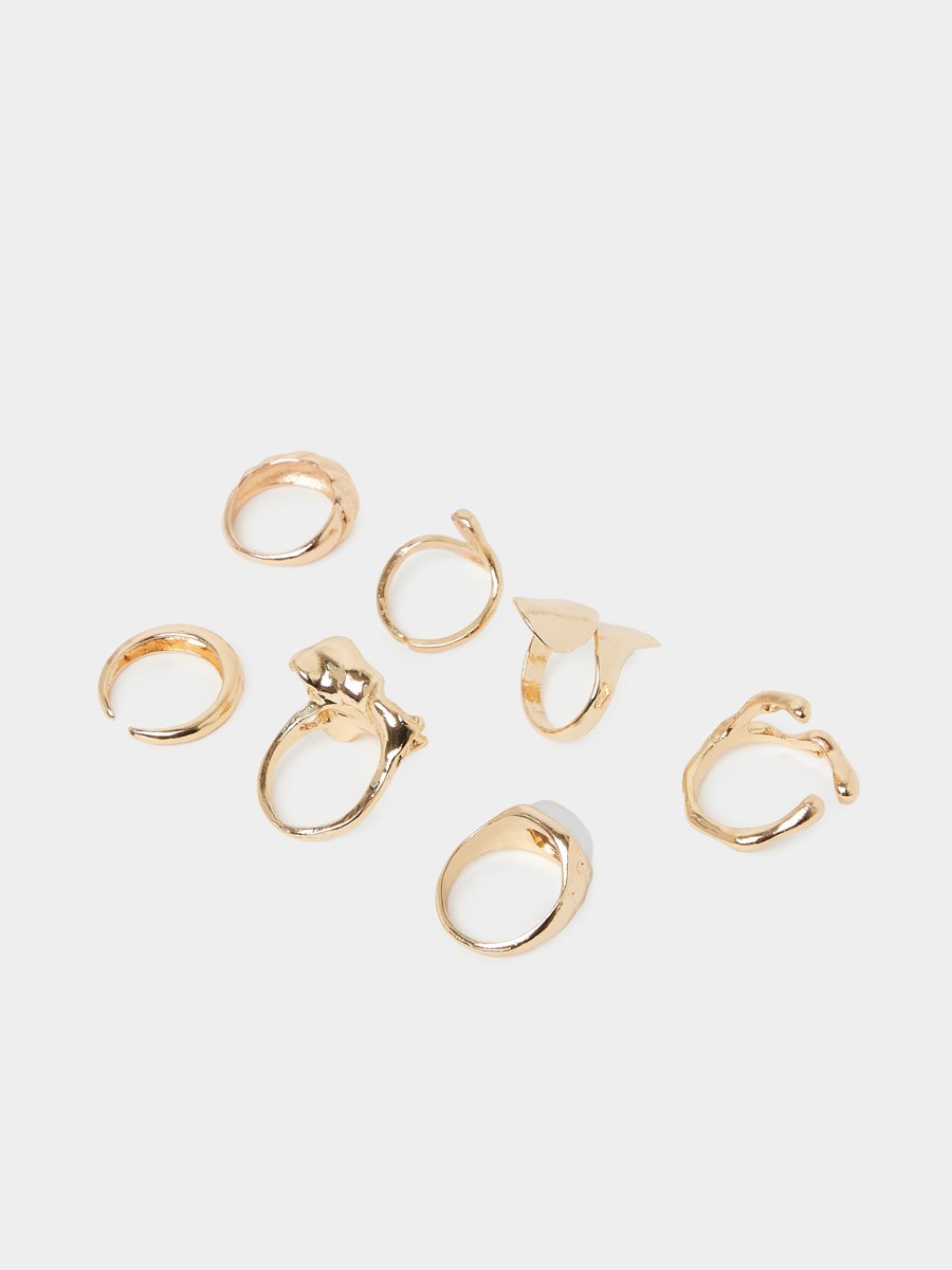 Set of 7 - Geometric Design Rings