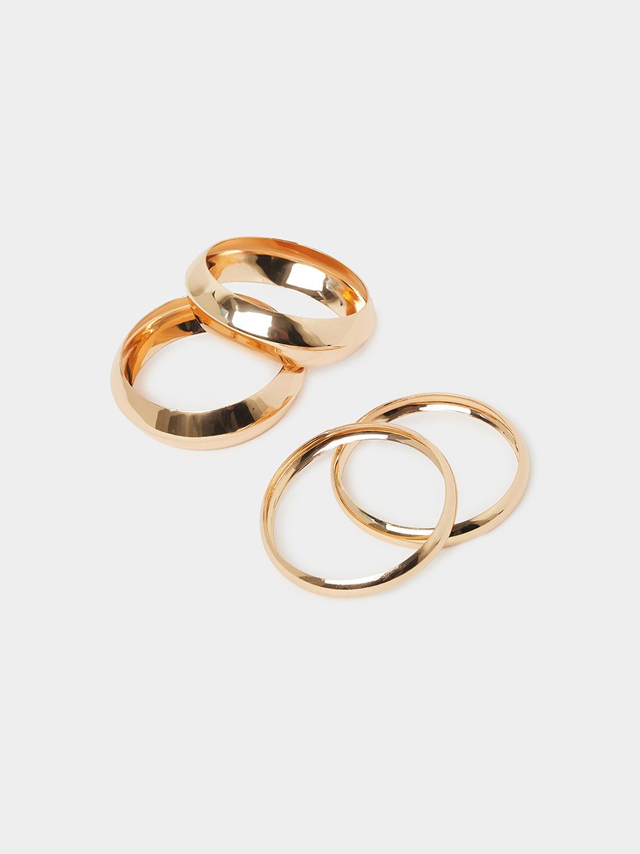 Set of 4 - Gold-Tone Chunky Bracelets
