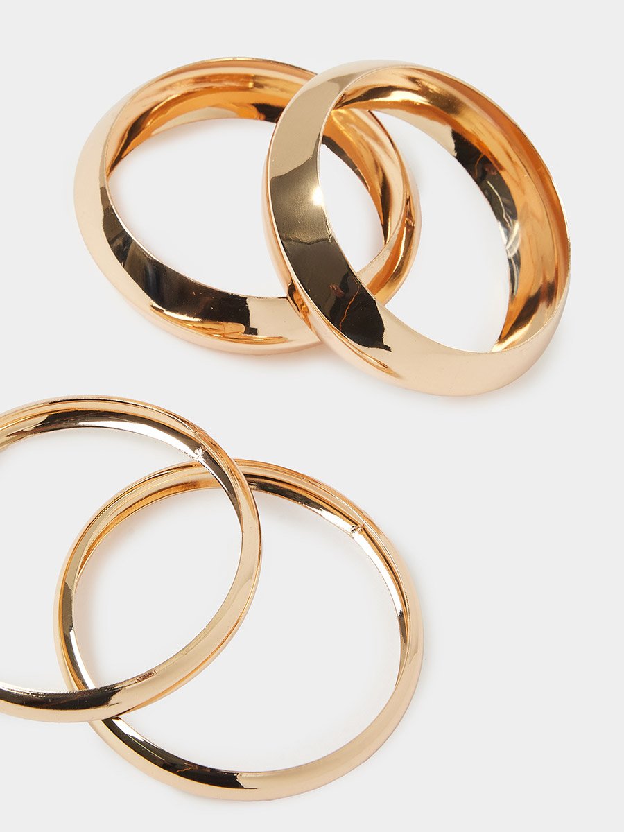 Set of 4 - Gold-Tone Chunky Bracelets