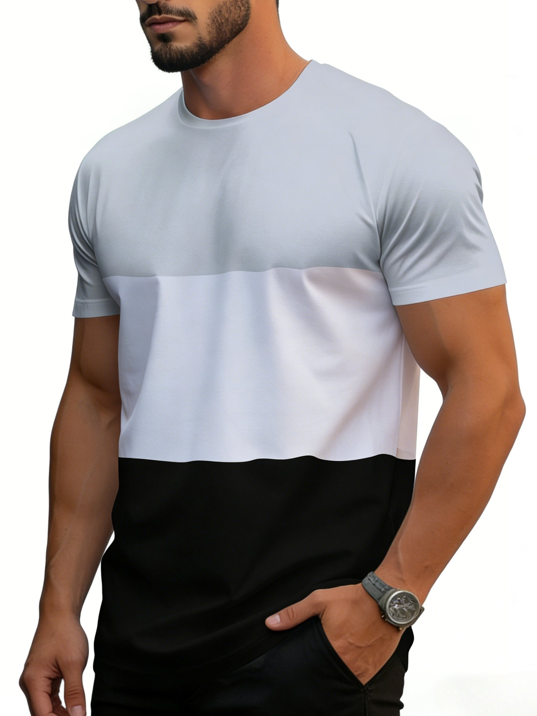 Men Color Block Regular Fit T-Shirt