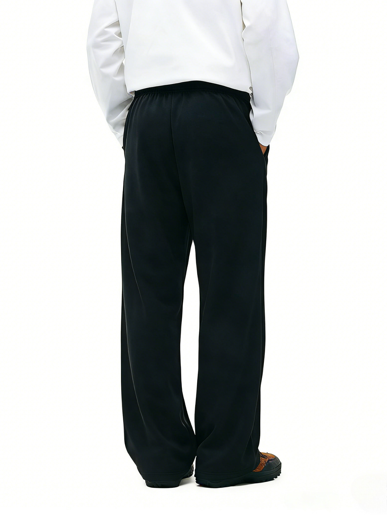Men Black Wide Leg Trousers
