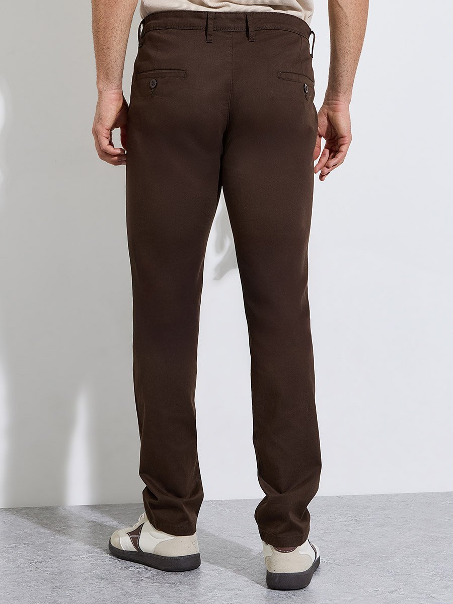 Men Brown Regular Fit Casual Chinos