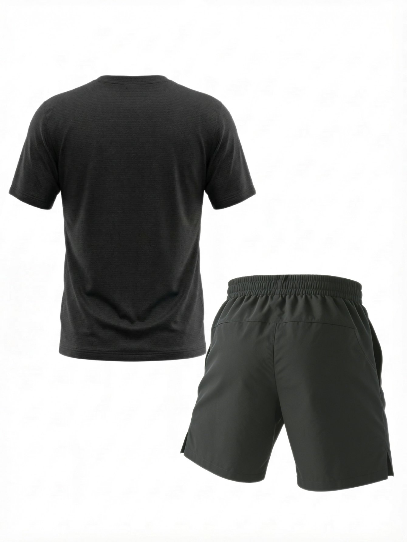 Mens Black Performance Shorts and Tee Set