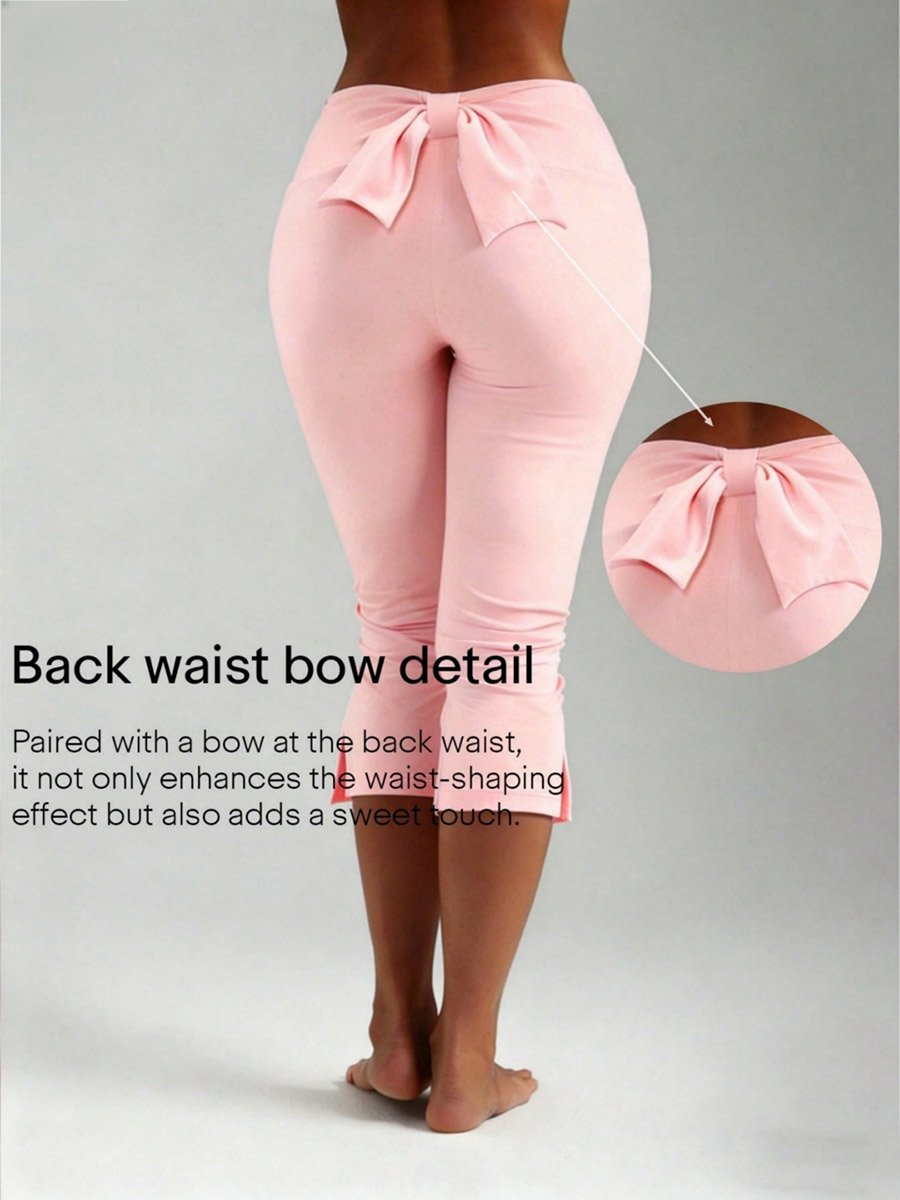 Pink High-Waisted Micro-Compression Capris