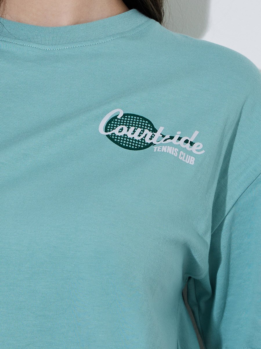 Green Oversized Graphic Cotton T-Shirt