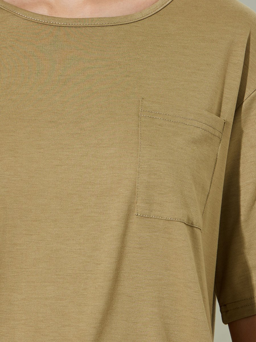 Brown Relaxed Fit Round Neck T-Shirt