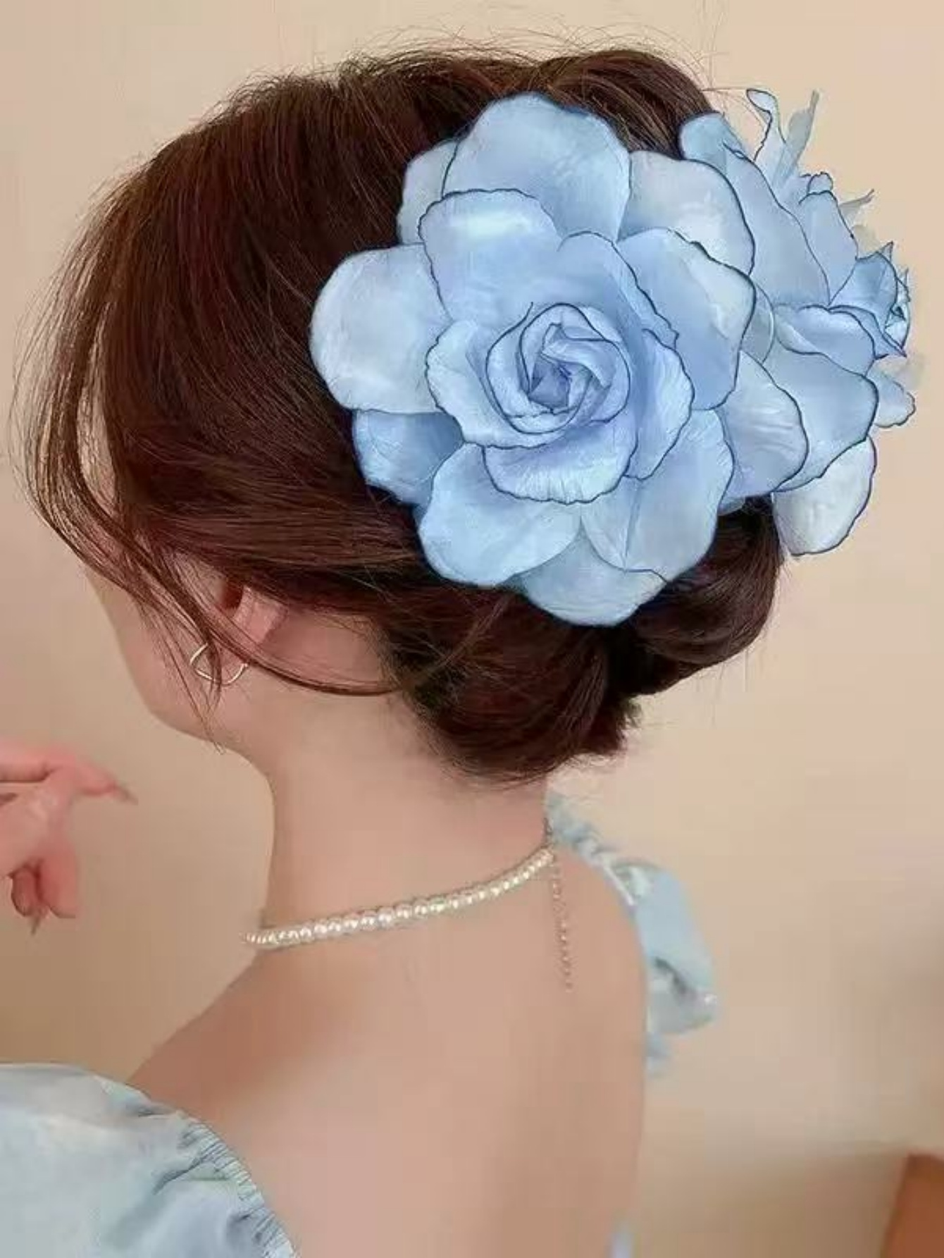 Blue Floral Hair Clip