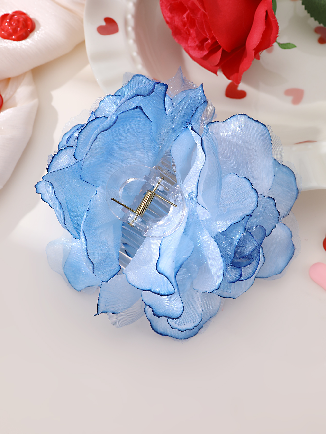 Blue Floral Hair Clip