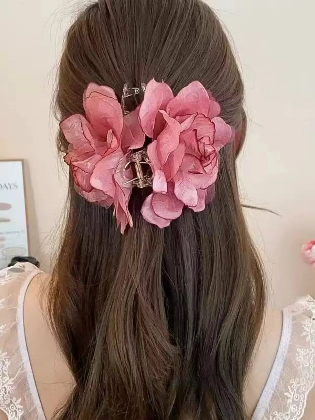 Dark Pink Flower Hair Clip