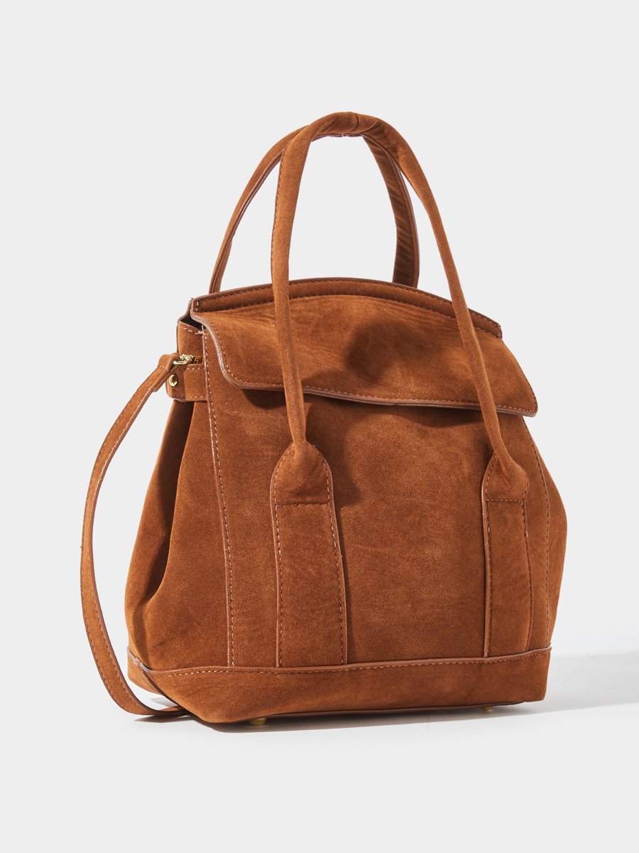 Brown Microsuede Handbag