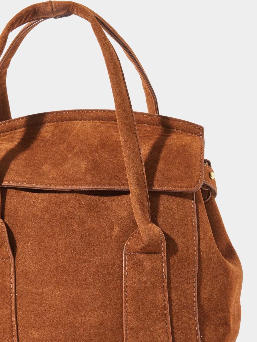 Brown Microsuede Handbag