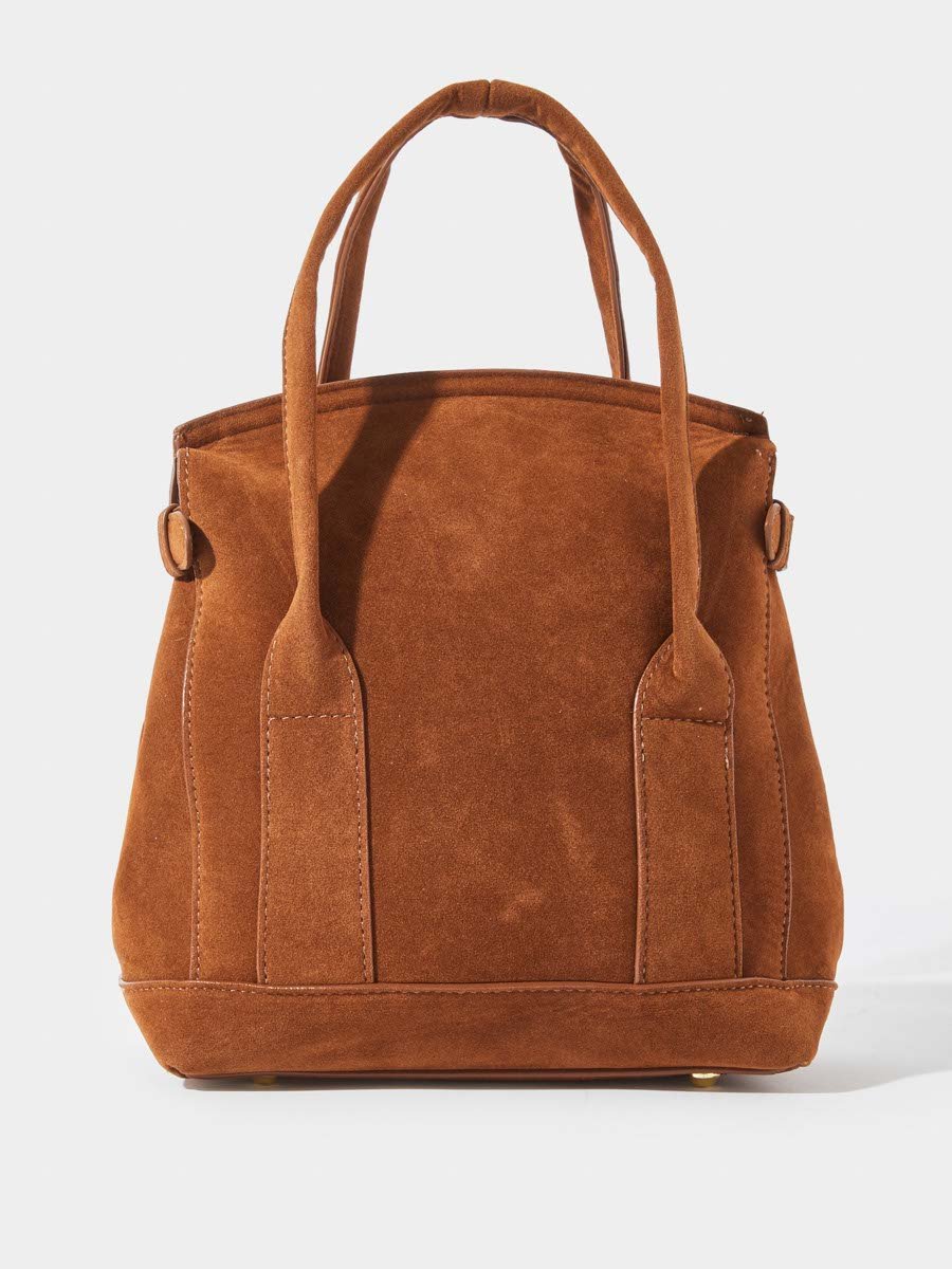 Brown Microsuede Handbag