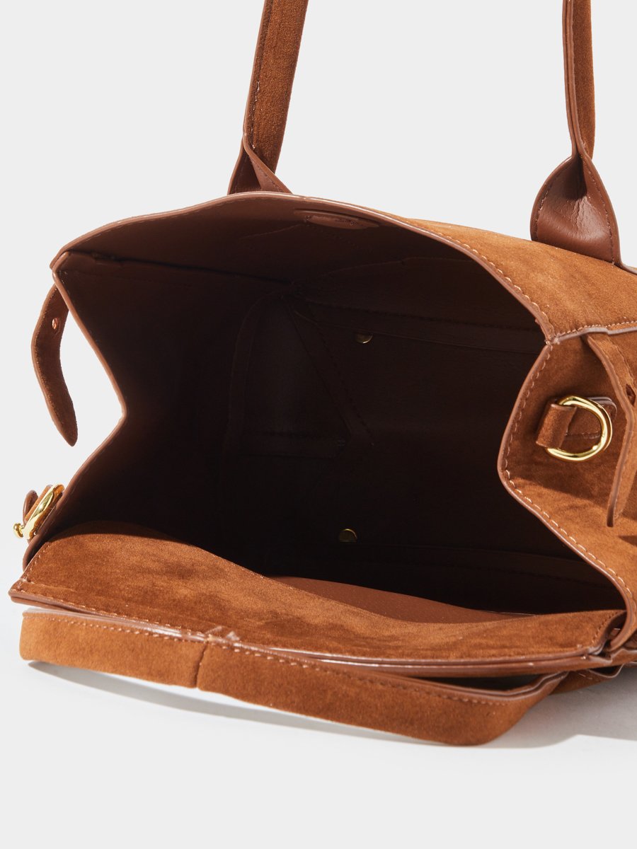 Brown Microsuede Handbag