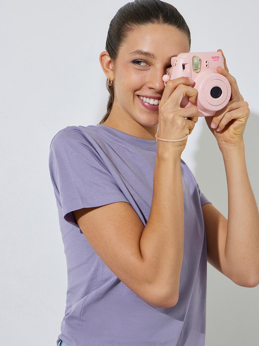 Lilac Plain Cotton Regular Fit T-Shirt