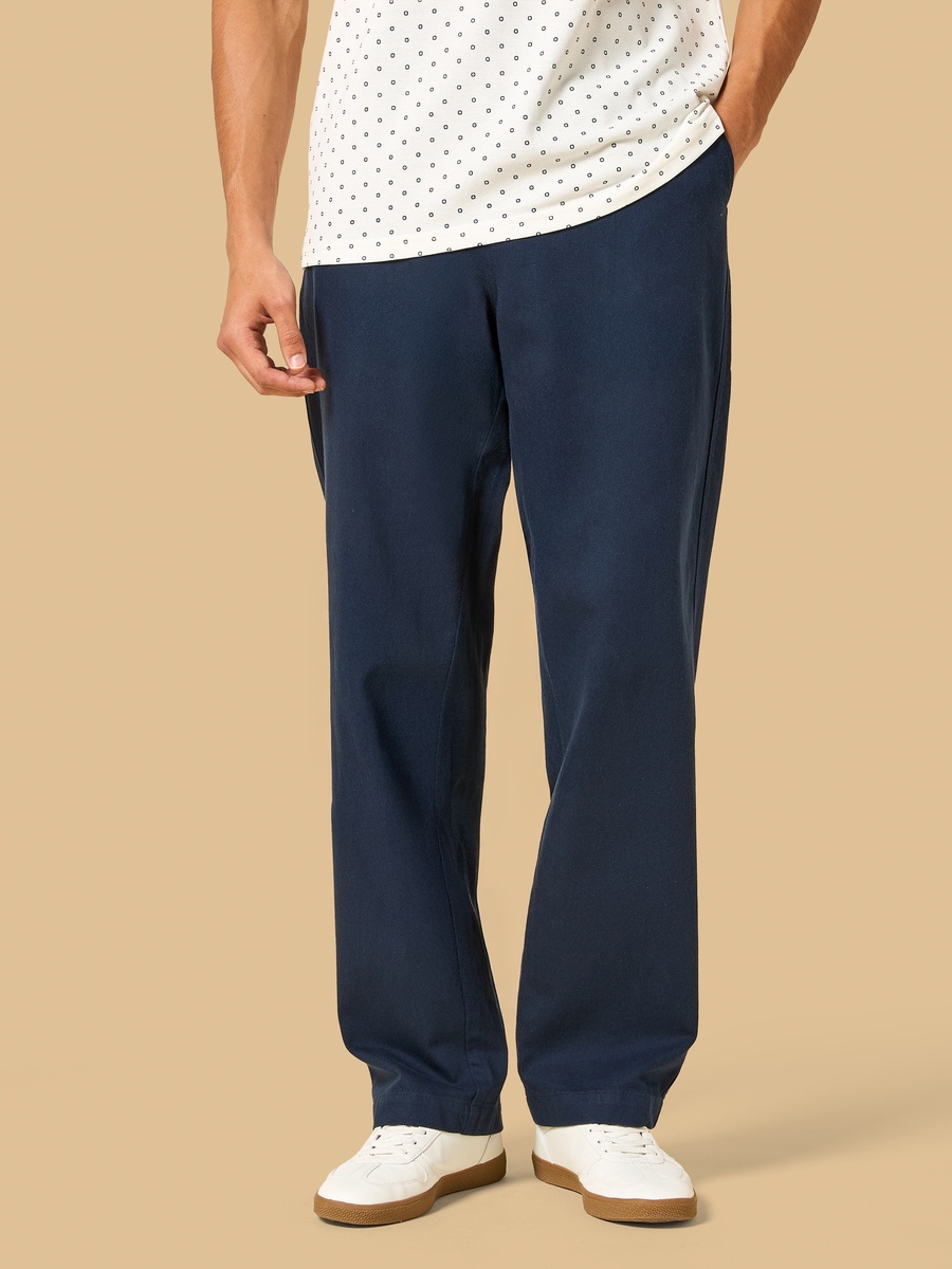 Textured Cotton Linen Twill Pants