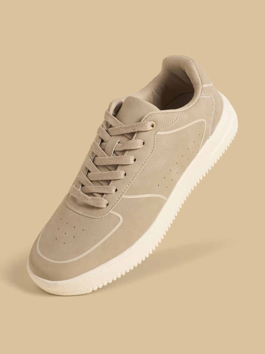Panelled Lace-Up Sports Shoes