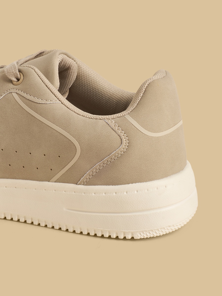 Panelled Lace-Up Sports Shoes