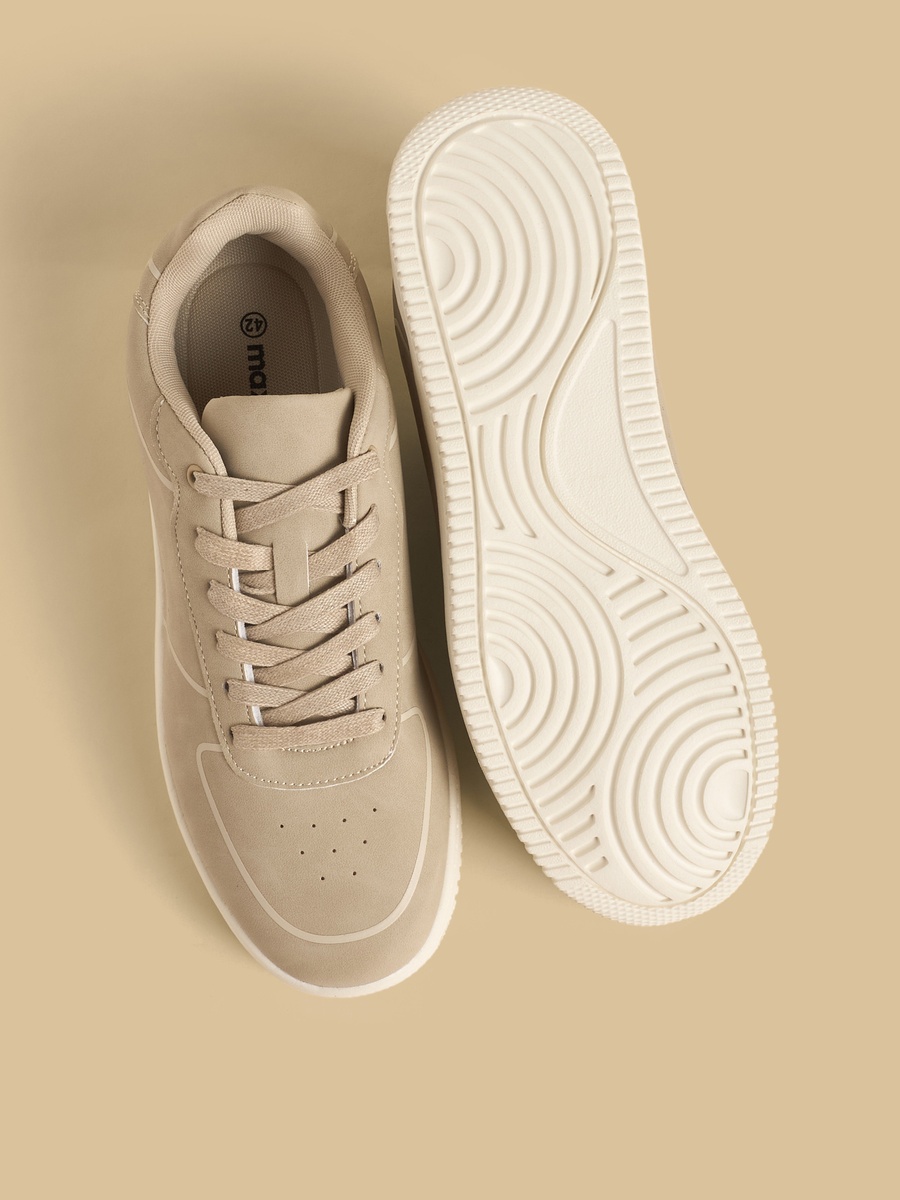 Panelled Lace-Up Sports Shoes