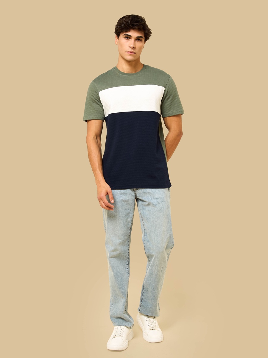 Brick Textured Colourblock T-Shirt