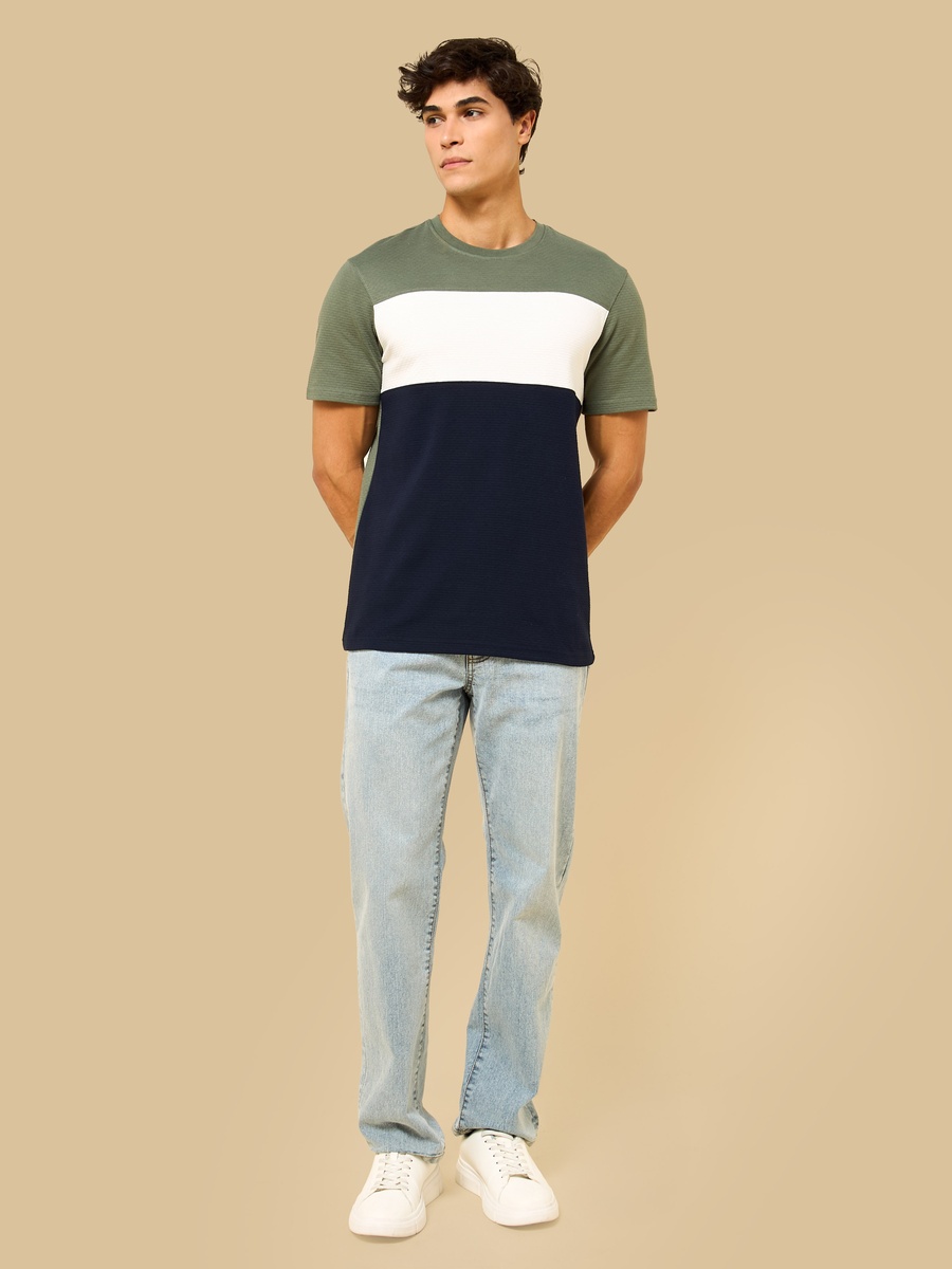 Brick Textured Colourblock T-Shirt