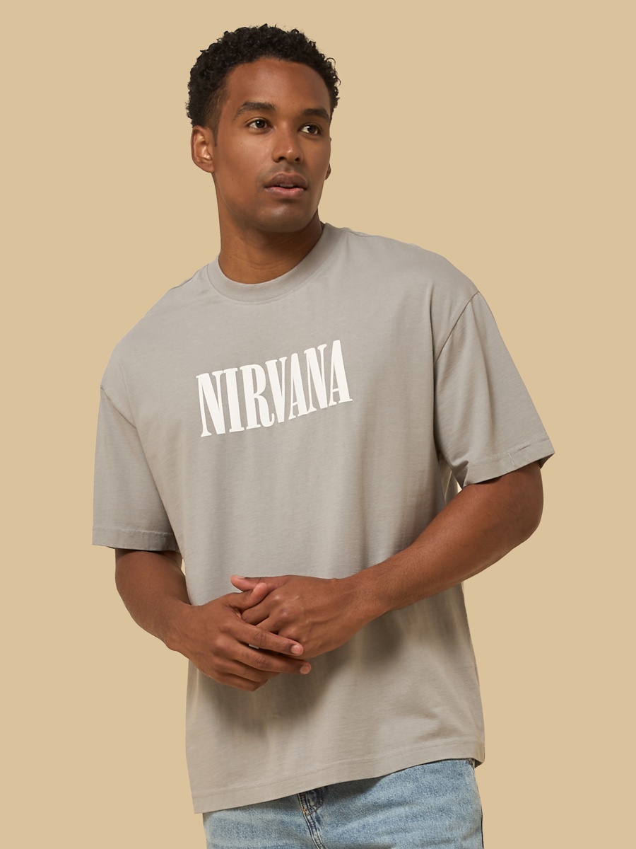 Nirvana Print Oversized T-Shirt