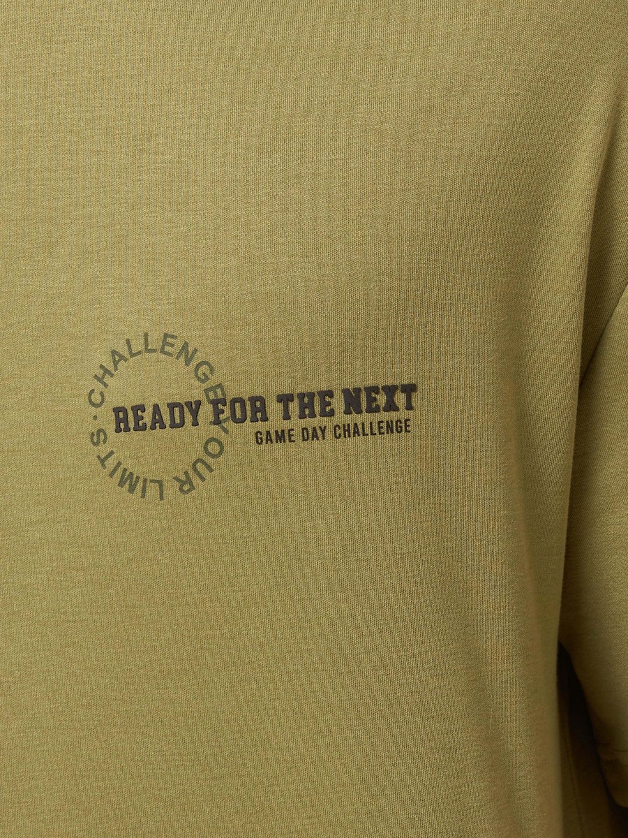 Slogan Print Oversized Interlock T-Shirt