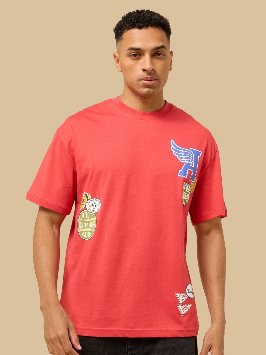 Football Print Oversized T-Shirt